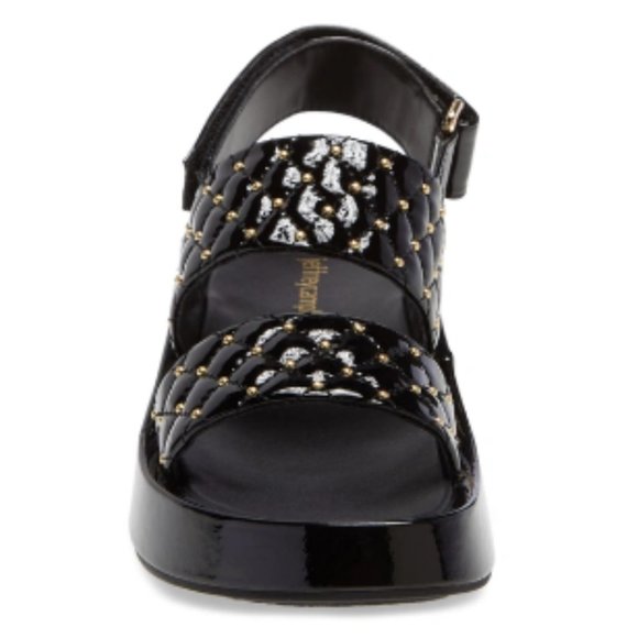 JEFFREY CAMPBELL Ardeman Sandal In Black Patent Gold 7 - Picture 2 of 2